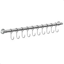Porta Utensílios E Talheres 55cm Com 10 Ganchos Cromado FS
