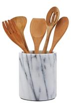 Porta-utensílios JeMarble Crock Kitchen Mármore branco 14x16cm Porta-utensílios JeMarble Crock Kitchen Mármore branco 14x16cm