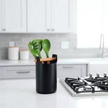 Porta-Utensílios Linha Teca Madeira Resistente à Água