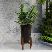 Porta Vaso de Madeira Castanho Requinte 50 Cm