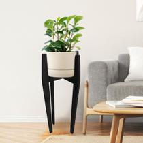 Porta Vaso de Madeira Preto Requinte 90 Cm