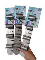 Porta Vassouras com 4 encaixes e 5 ganchos Micromax Ideal para Vassouras, Rodos, Pá de Lixo Porta Vassouras com 4 encaixes e 5 ganchos Micromax Ideal para Vassouras, Rodos, Pá de Lixo
