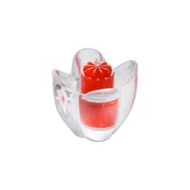 Porta-vela 8 cm de vidro transparente Tulipa Bon Gourmet - 2095