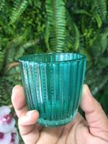 Porta vela agar em vidro d7xa7,5cm cor turquesa Porta vela agar em vidro d7xa7,5cm cor turquesa