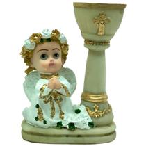 Porta Vela Anjo Da Guarda Em Resina