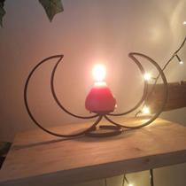 Porta-Vela Artesanal de Ferro - Design Lua Crescente, Elegância e Exclusividade