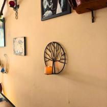 Porta-Vela Árvore da Vida Decoração Artesanal em Ferro