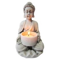 Porta vela buda branco 18cm - un
