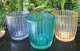 Porta vela castiçal vidro 3 unidades