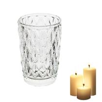 Porta Vela Copo De Vidro Redondo Cristal Decoração