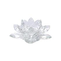 Porta vela em vidro transparente para 1 vela Lótus 22cm - Prestige