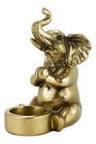 Porta Vela Enfeite Elefante Decorativo Dourado Castiçal 15cm Porta Vela Enfeite Elefante Decorativo Dourado Castiçal 15cm