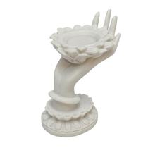 Porta Vela Mao em Po de Marmore 11,5x8x5cm Porta Vela Mao em Po de Marmore 11,5x8x5cm