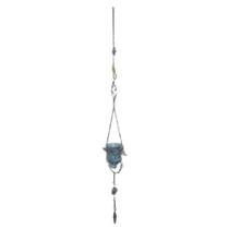 Porta Vela Suspenso Castiçal Vidro Decorativo Luxo Azul - NKD