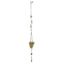 Porta Vela Suspenso Vidro/Aço - 80cm - Amarelo