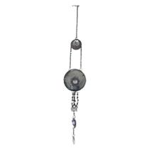 Porta Vela Suspenso Vidro e Aço - Altura 67cm - Cinza