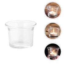 Porta Velas Castiçal Em Copo de Vidro Decorativo Multiuso