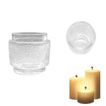 Porta Velas Castiçal Redondo De Vidro Decorativo 7cm Porta Velas Castiçal Redondo De Vidro Decorativo 7cm