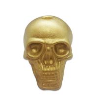 Porta Velas de Caveira Dourada Detalhada Alta Qualidade 6cm