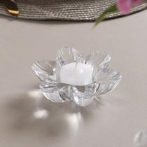 Porta Velas de Vidro Premium Pétalas 10cm Sofisticado Lyor