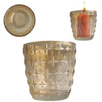 Porta Velas de Vidro Star Castiçal Decorativo Marrom Porta Velas de Vidro Star Castiçal Decorativo Marrom