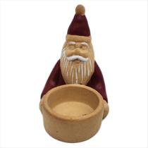 Porta Velas em Cerâmica do Papai Noel 10cm