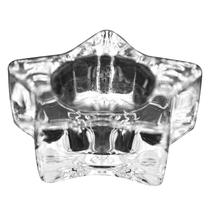 Porta Velas Estrela em Vidro Transparente 9,5x3,5cm Tuut