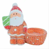 Porta Velas Natalino Papai Noel Cookies Enfeite Cerâmica