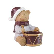 Porta Velas urso Decorativo em resina castiçal natalino 11cm Porta Velas urso Decorativo em resina castiçal natalino 11cm