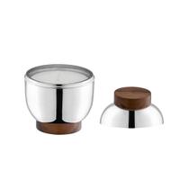 Porta Velas Volupté Prata com Madeira Porta Velas Volupté Prata com Madeira