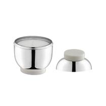 Porta Velas Volupté Prata com Resina Branca Porta Velas Volupté Prata com Resina Branca