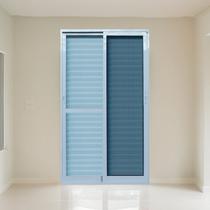 Porta Veneziana com Tela Mosquiteira 200x215cm Vidro Temperado 6mm Fábrica do Alumínio