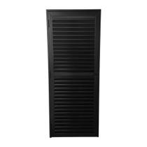 Porta Veneziana de Alumínio 70x210cm Abertura Esquerda Kazan Preto