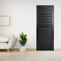 Porta Vestiário Alumínio Palheta Preta 170x60 Com Fechadura