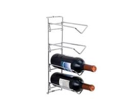 Porta Vinho Adega Para Parede 4 Garrafas Cromado