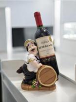 Porta Vinho Cozinheiro Decorativo Suporte Garrafa Decoração Gourmet Enfeite Cozinha Em Gesso