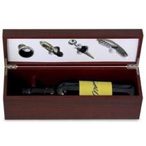 Porta Vinho em Madeira com 5 Acessórios AC11503 Mimo Style