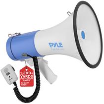 Porta-voz portátil megafone PA Bullhorn - Sirene incorporada, controle de volume ajustável de 50W na faixa de 1200 jardas, ideal para qualquer esporte ao ar livre, ventiladores e treinadores de líderes de torcida ou para brocas de segurança - Pyle PMP