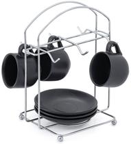 Porta Xícaras De Café e Pires Suporte Cromado Organizador Cozinha