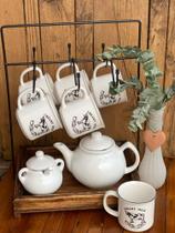 Porta xícaras de chá madeira rustica - dcabana