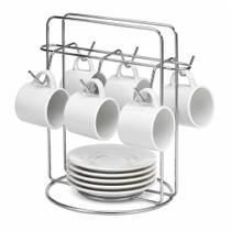 Porta xícaras e pires cromado aramado suporte para bancada armário organizador de café e chá cozinha Porta xícaras e pires cromado aramado suporte para bancada armário organizador de café e chá cozinha