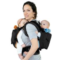 Portador de bebê TwinGo Original preto, azul e laranja