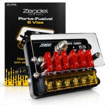 PortaFusível 6 Vias Zendel ZDPF6 12V 24V 32V 90A Automotivo Náutico Motorhome OffGrid Industrial PortaFusível 6 Vias Zendel ZDPF6 12V 24V 32V 90A Automotivo Náutico Motorhome OffGrid Industrial