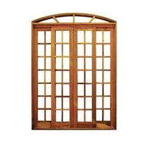 Portal Correr Quadriculado 4 Folhas Itauba em Arco com Fechadura 1,80 X 2,30 Rodam