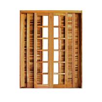 Portal Correr Veneziana 6 Folhas Itauba Reto com Fechadura 1,60 x 2,10 Rodam Marrom Portal Correr Veneziana 6 Folhas Itauba Reto com Fechadura 1,60 x 2,10 Rodam Marrom