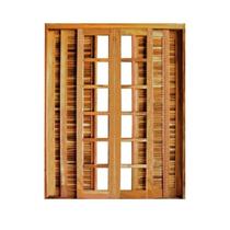 Portal Correr Veneziana 6 Folhas Itauba Reto com Fechadura 1,60 X 2,10 Rodam