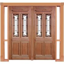 Portal Duplo Duquesa c/Grade Mod. 015 em Madeira Maciça Cedro Arana Casmavi