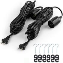 Portalámparas JACKYLED con cable de 6 metros, 360W 110V-250V Negro, paquete de 2 Portalámparas JACKYLED con cable de 6 metros, 360W 110V-250V Negro, paquete de 2