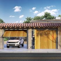 Portão Contrapeso de Aço com Painel em Madeira e Batente em Aço Galvanizado 220x285 Req: 12