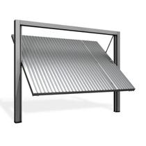 Portão Contrapeso de Aço Galvanizado com Chapa Frisada 220x240 Req: 8,7 Cinza